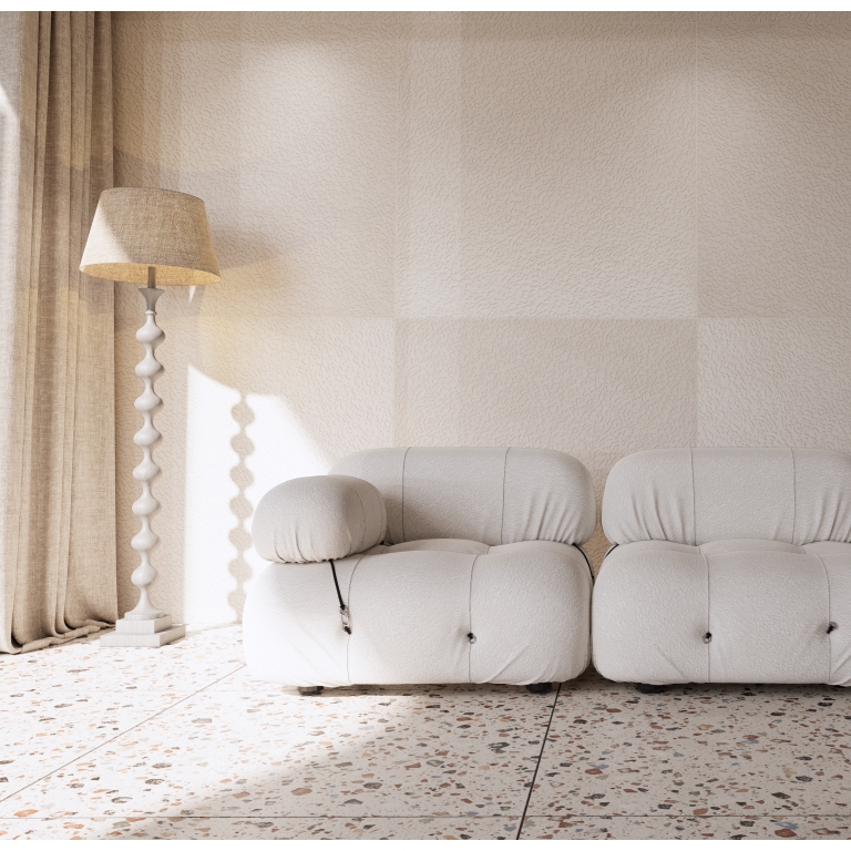 CLAYTONE - 47X47 GROOVE, IVORY, MATTE